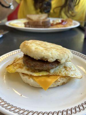 Sausage Egg and Sausage Egg & Cheese Biscuit