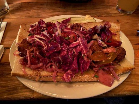 Shrimp fritter hoagie