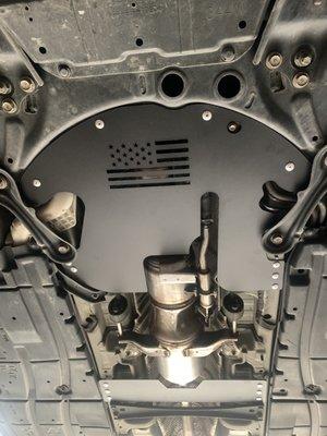 Aftermarket catalytic converter guard. The shop installed this for under $100