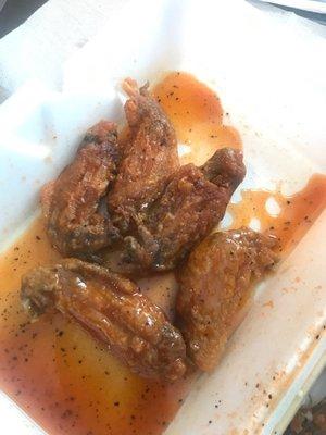 Hot honey wings cut up