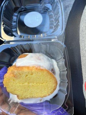 The cream on this lemon pound cake was even bad, how can you mess this up