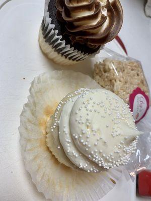 Split Decision Cupcake, Rice Krispy Treat & Wedding Cake Cupcake