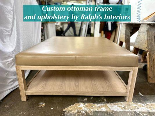 custom ottoman frame and upholstery