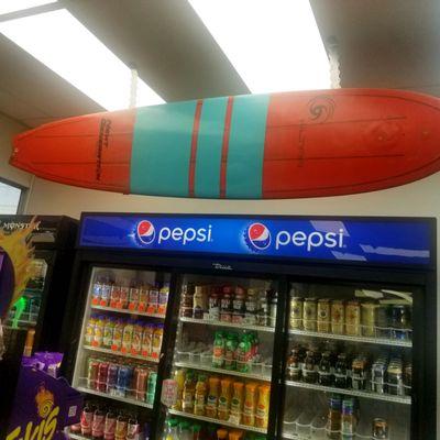 Am/PM mini mart decorated w/surfboards