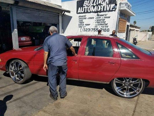 Checking vehicle out for a noise possible brakes