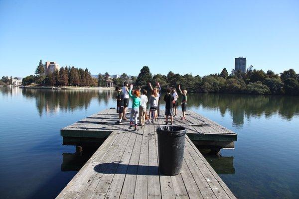 Sixth grade learns about the Lake Merritt watershed and helps to keep the lake clean.