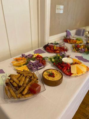 Crudite and lumpia