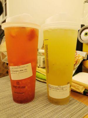 Pear Strawberry Green Tea (4.5/5), Apple Kiwi Green Tea (3.5/5)