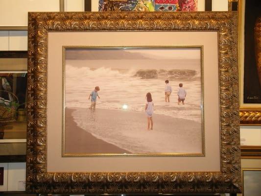 Montclair client wanted a formal frame to match her decor on this photo of her grandchildren.