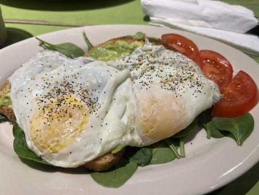 Gf avocado toast with over easy egg