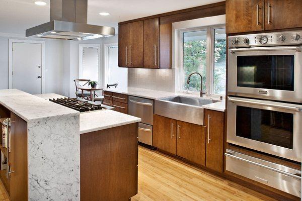 Custom Kitchen Countertops, this one with a waterfall