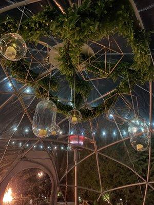 Chandelier inside igloo