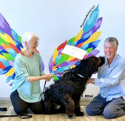 Graduation kiss for Kate at Kindred Spirits Canine Education Center.