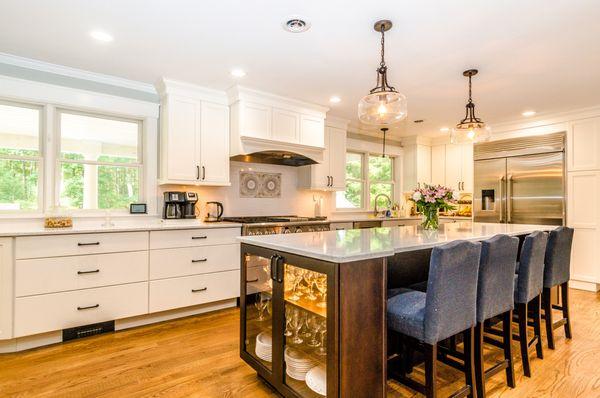 A beautiful classic kitchen with eat in island!