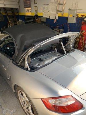 Porsche boxster engine cover removal