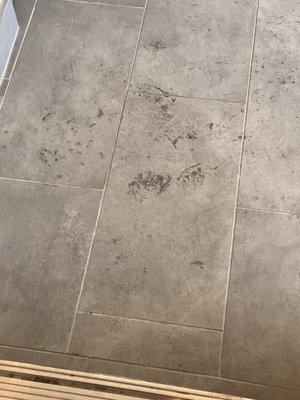 Dirt on the floor for months until someone cleaned it, after I said I was taking pictures of it. They said cleaners come every week