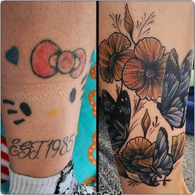 Before and after tattoo cover-up...