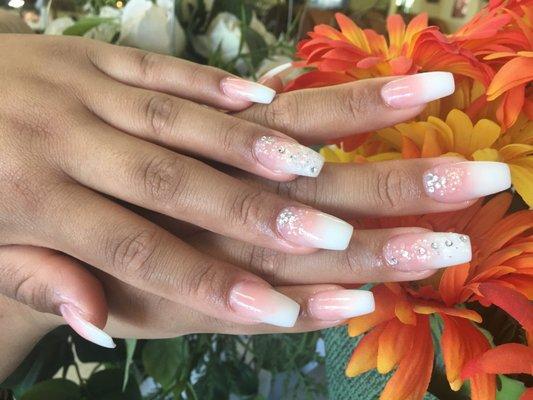 Full set pink and white ombre