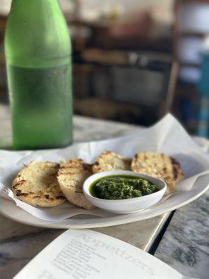 Bread with pesto