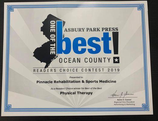 We are so excited to have been voted Asbury Park Press one of the Best 2019 in Physical Therapy!