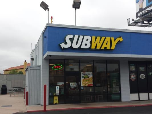 This Subway is located on the corner of El Segundo and Ocean Gate.