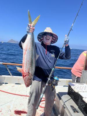 Great day on the water got four of these nice size yellow tail with gear anglers choice set up.