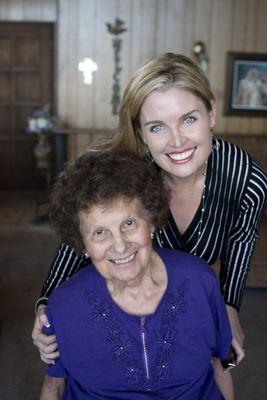 Owner, Lauren Reynolds, with actual client who received quality in home care services.