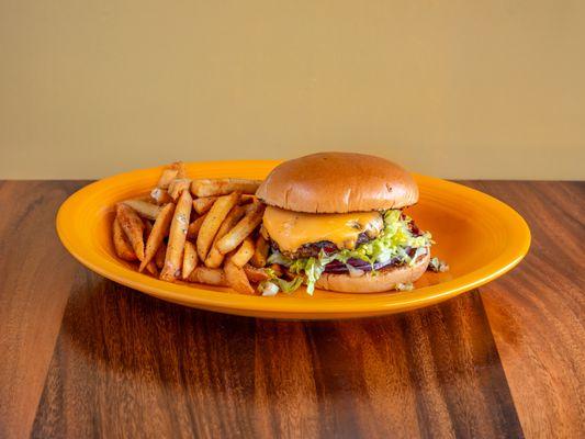 Smoked Brisket Burger & Fries