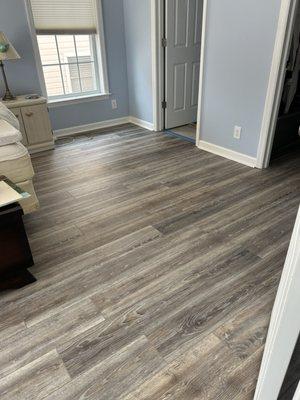 This is the vinyl plank flooring in upstairs bedrooms.