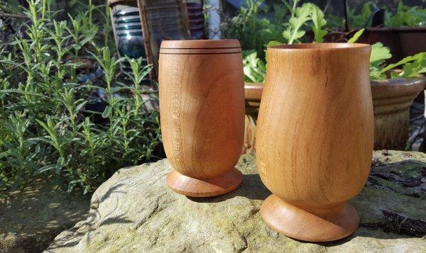 These are the beer cups my husband and I woodturned at our Sunday Funday class. Super fun!!!!