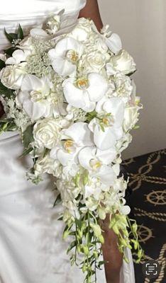 White Orchid Rose Is Wedding Bouquet