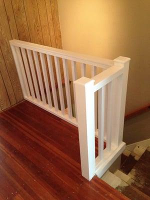 Banister keeps you from falling down the stairs!