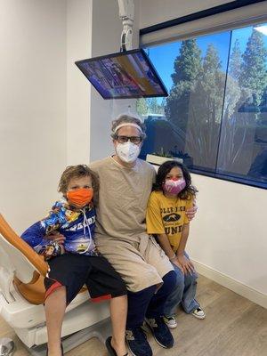 Best Pediatric Dentist ever!  My kids were so excited to watch their favorite show while getting their teeth cleaned :)