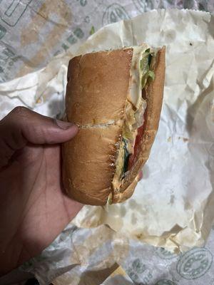 Tuna sandwich with tomatoes, olives, cucumber, chipotle sauce,Swiss cheese, and jalapeno. This mix is good and I get it a lot.