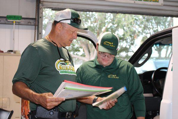 Slug-A-Bug team members prepare for another day of providing the community with industry-leading pest control services.