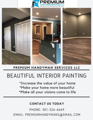 Looking for a fresh start? Contact us to score a free estimate on your upcoming interior painting project. Let's transform your space.