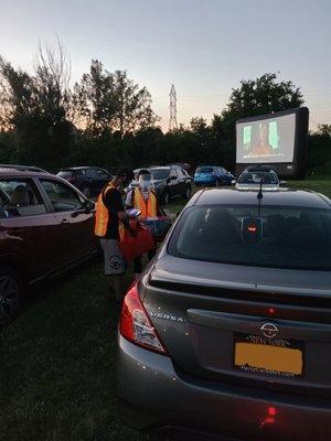 Our staff will come to your car for concessions.