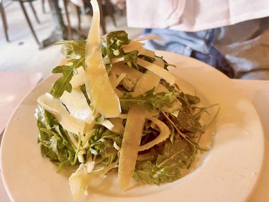 Arugula salad with shaved fennel and parmesan