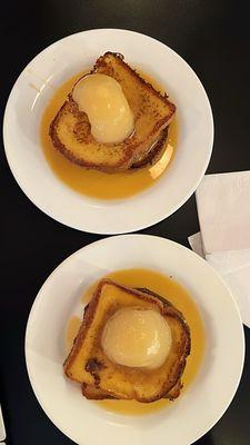 Poached Pear Vanilla Bean French Toast