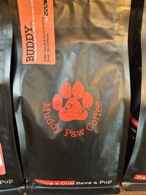 Hey, Buddy.  Here's some coffee. From a wonderful shop that donates to animal rescue. Come get it.