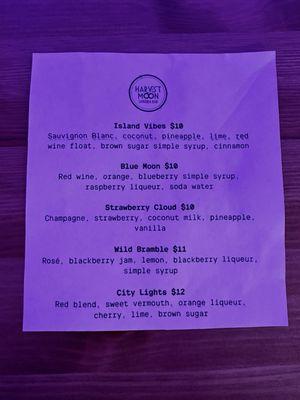 Sangria Specials menu