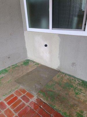 Cement, stucco, brick replacement and added a clean out.