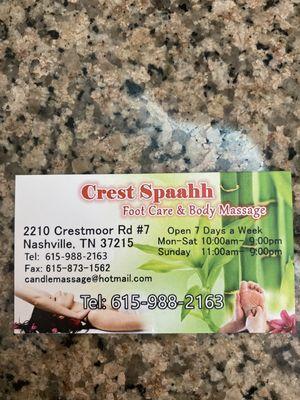 Crest Foot Massage