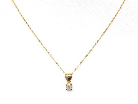 18k solid gold Solitaire Pendant