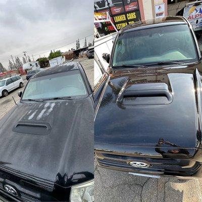 Repainted the hood of our 2014 Toyota Tacoma