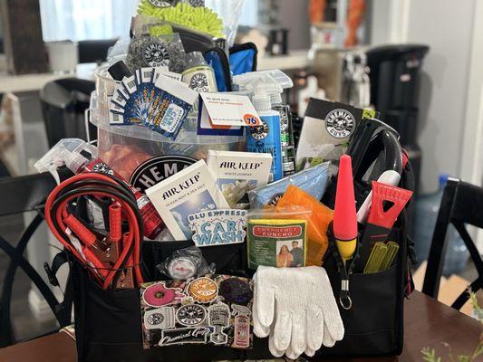 Check out our auction basket! Thanks blu car wash!