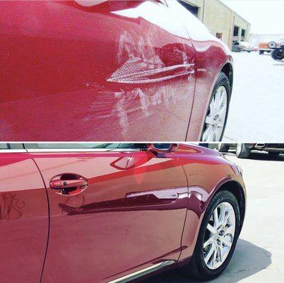 Lexus GS before and after picture.