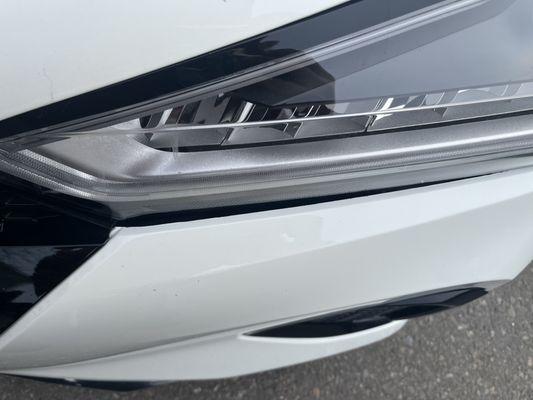 How he requested EXTRA money for a bumper but let's it have a 2" gap in between the bumper and headlight , and is still not fully connected