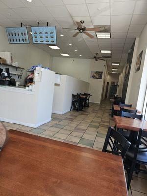 Clean dining area.