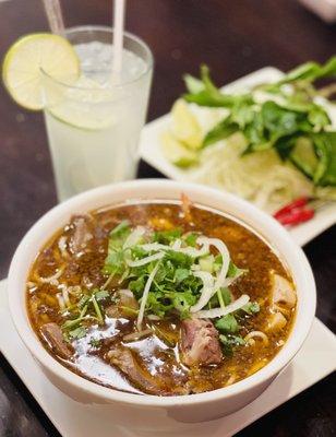 Spicy Beef Noodle and an ice limeade.